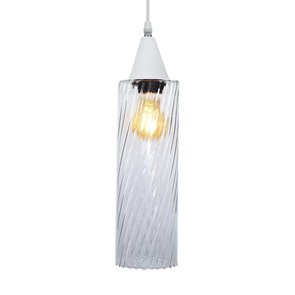 Lustre Pendente Taschibra Anne Transparente Bivolt Branco