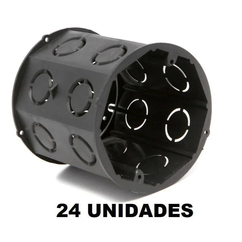 Caixa De Luz Octogonal Laje Fundo Móvel Duplo Kit 24 Un.