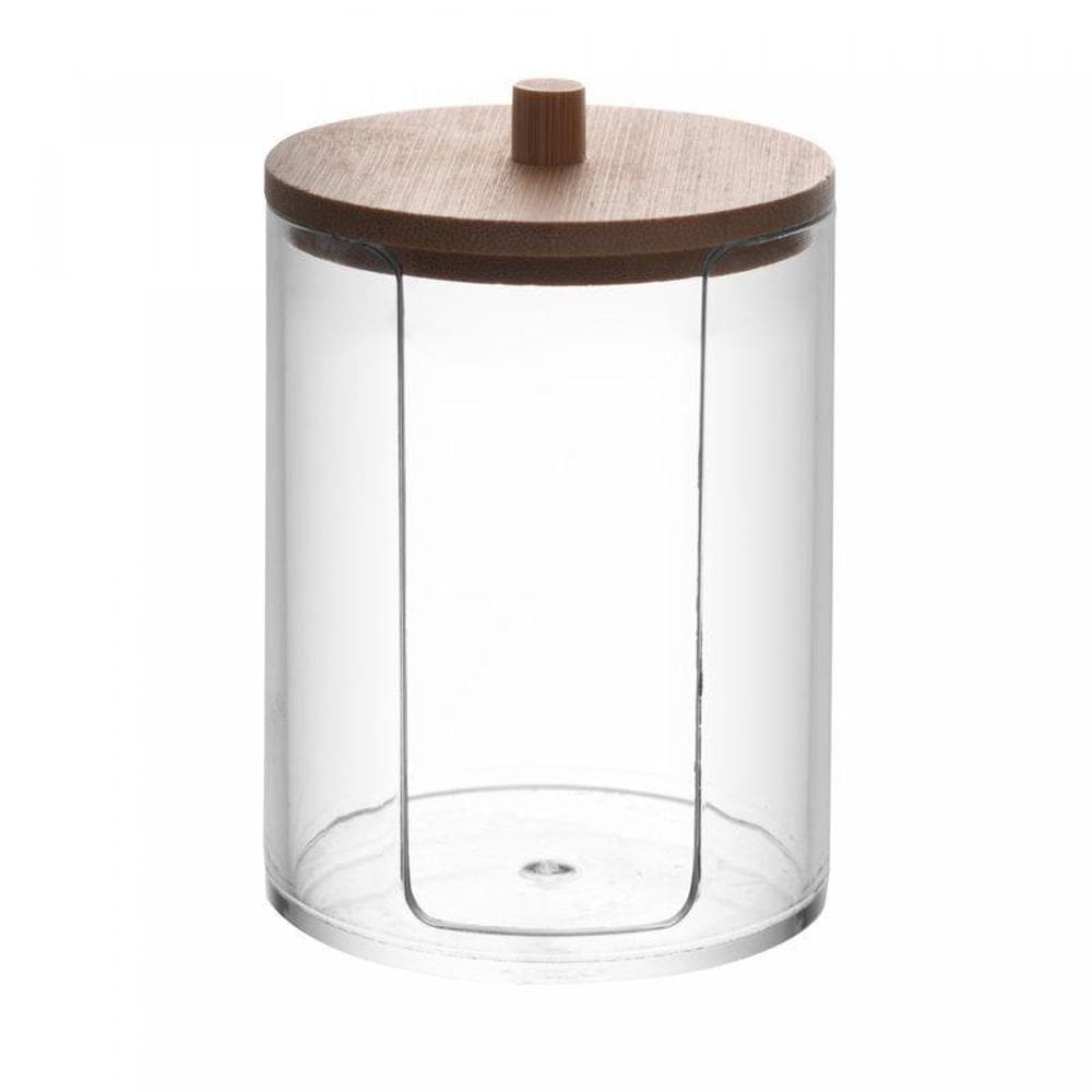 Porta Algodão De Poliestireno Com Tampa Bambu My Box - Lyor