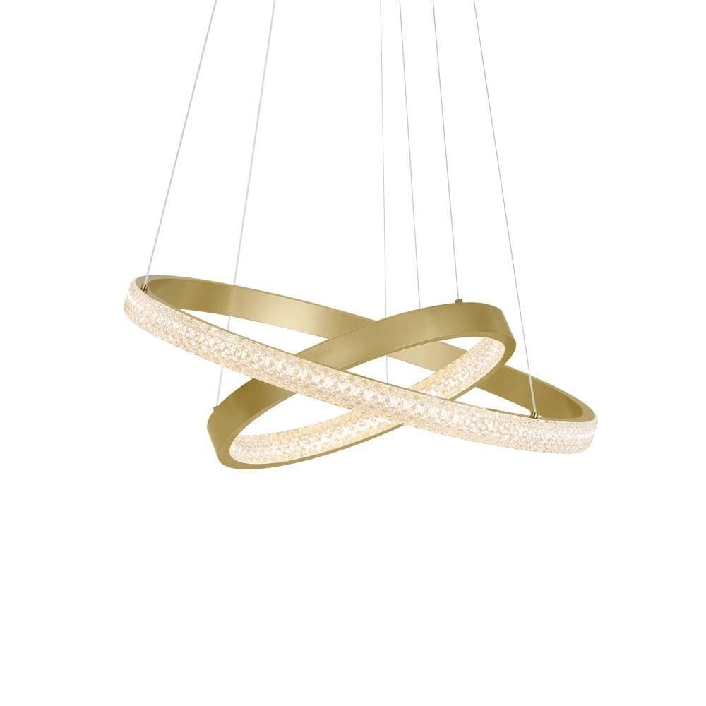 Lustre Pendente Dourado Fosco 47W LED 3000K - 4000x600x600mm