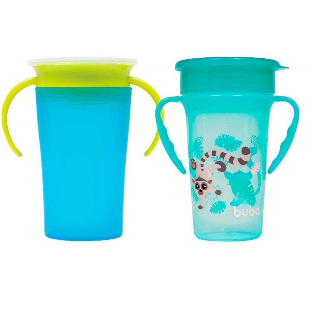 Kit 2 Copos 360 Treinamento Bebe Antivazamento Transição