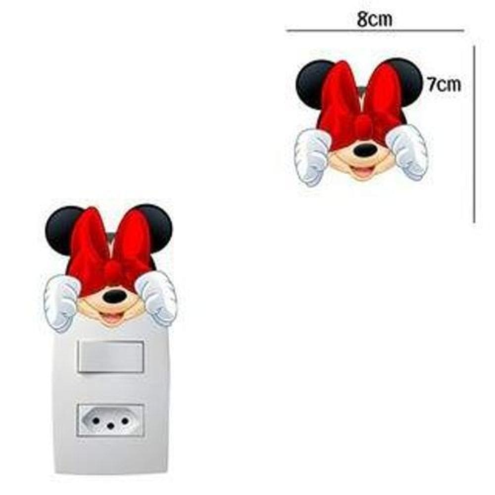 Adesivo De Parede Para Interruptor Minnie Com Laço