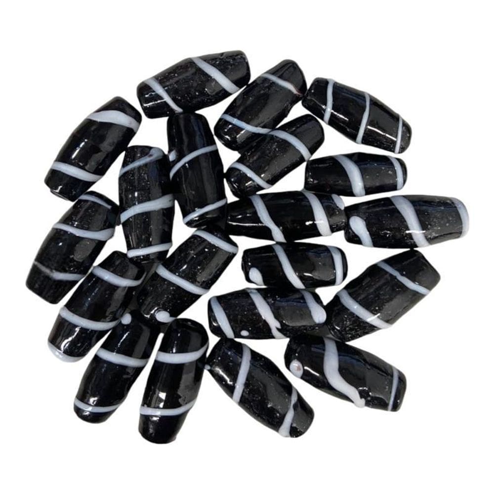 Kit 7 Firmas Azeitona 35X15Mm Preto E Branco Murano Guias