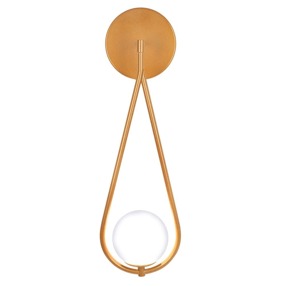 Arandela Luminária Parede Gota Moderna Globo Vidro Dourado