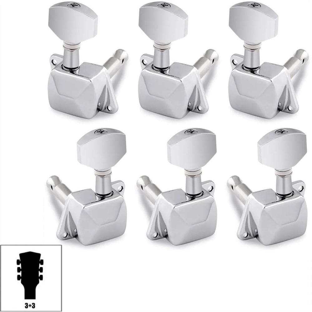 Tarraxas Semi Blindada 3X3 Violão Guitarra Cromada Strinberg