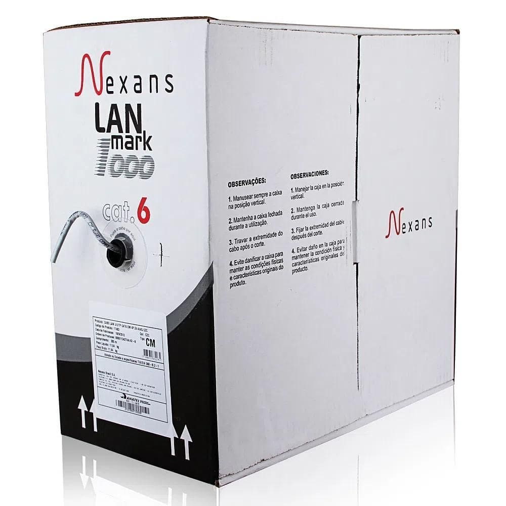 Cabo De Rede Nexans Cat6 Cinza - 305 Metros