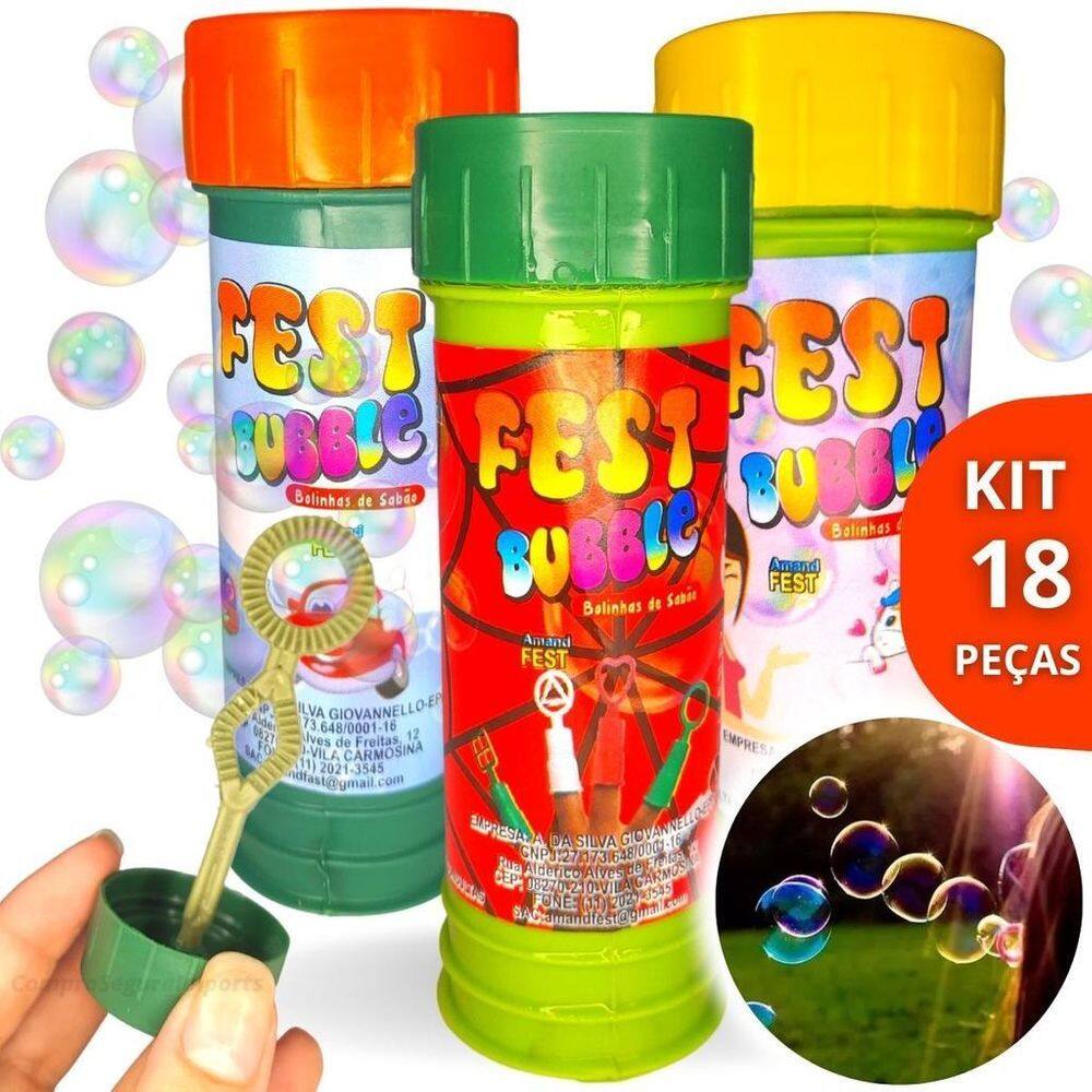Kit 18 Potinhos Bolhas Sabão Lembrancinhas Festa