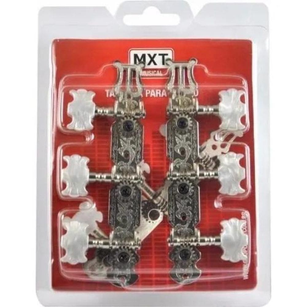 10X Tarraxa Mxt Tarracha De Violão Nylon Pino Grosso Cromado