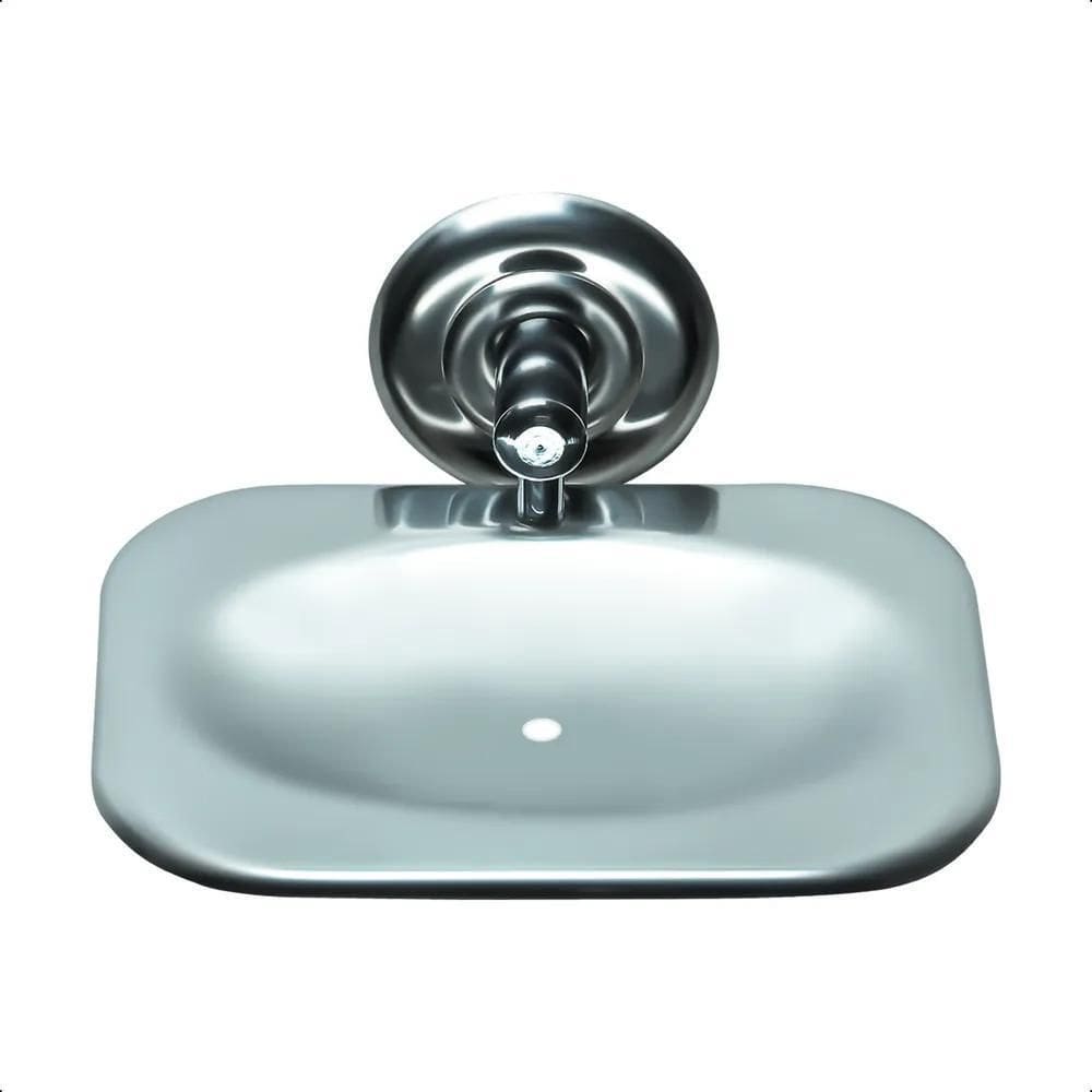 10X Saboneteira Inox Banheiro Com Furo Porta Sabonete Parede