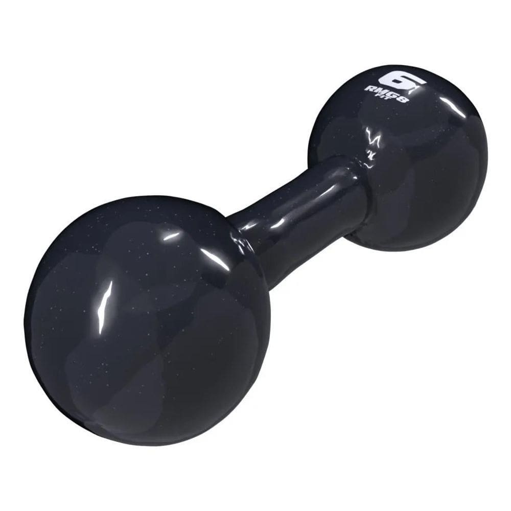 10X Halter 6Kg Bola Emborrachados Rmg8 Fit Cor Preto