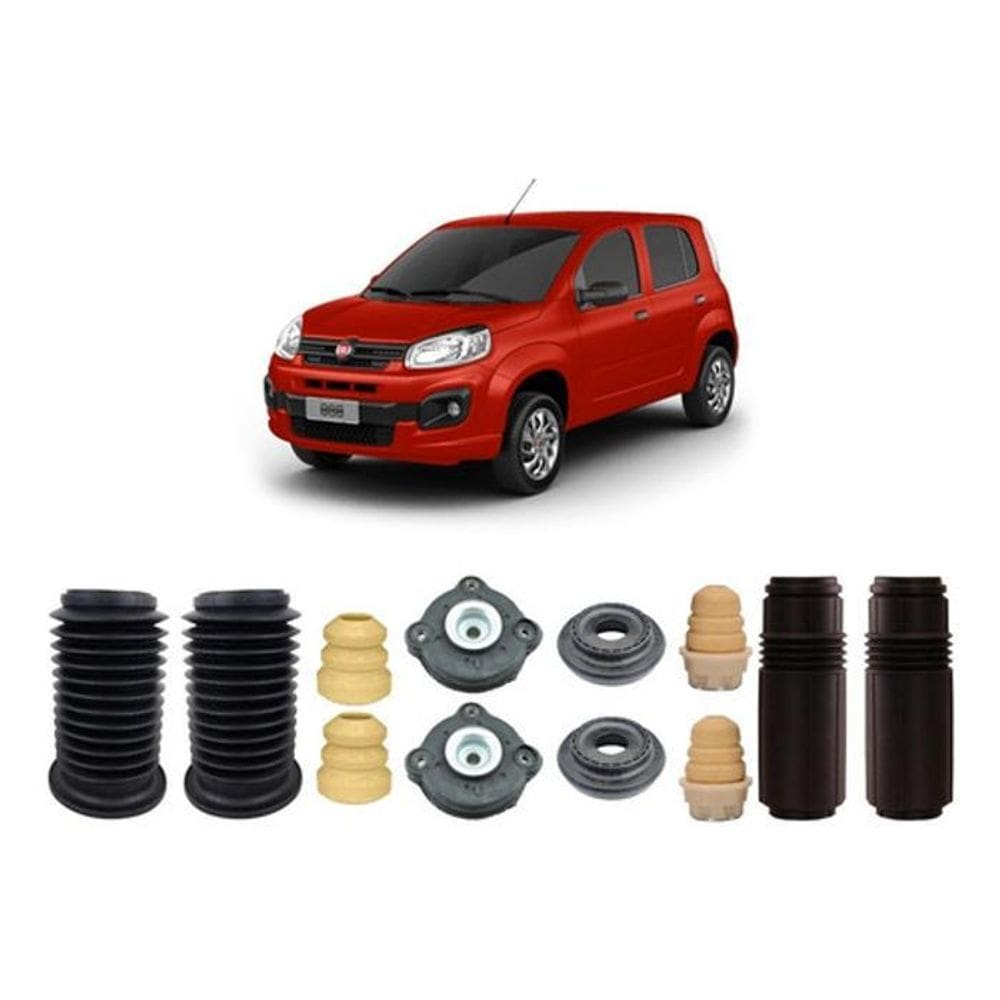 4 Kits Batente Coxim Dianteiro Traseiro Uno 2013 2014 2015