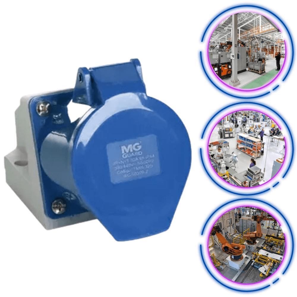 Tomada Ind. Sobrepor 16A 3P 200/250V Azul IP44 - Margirius