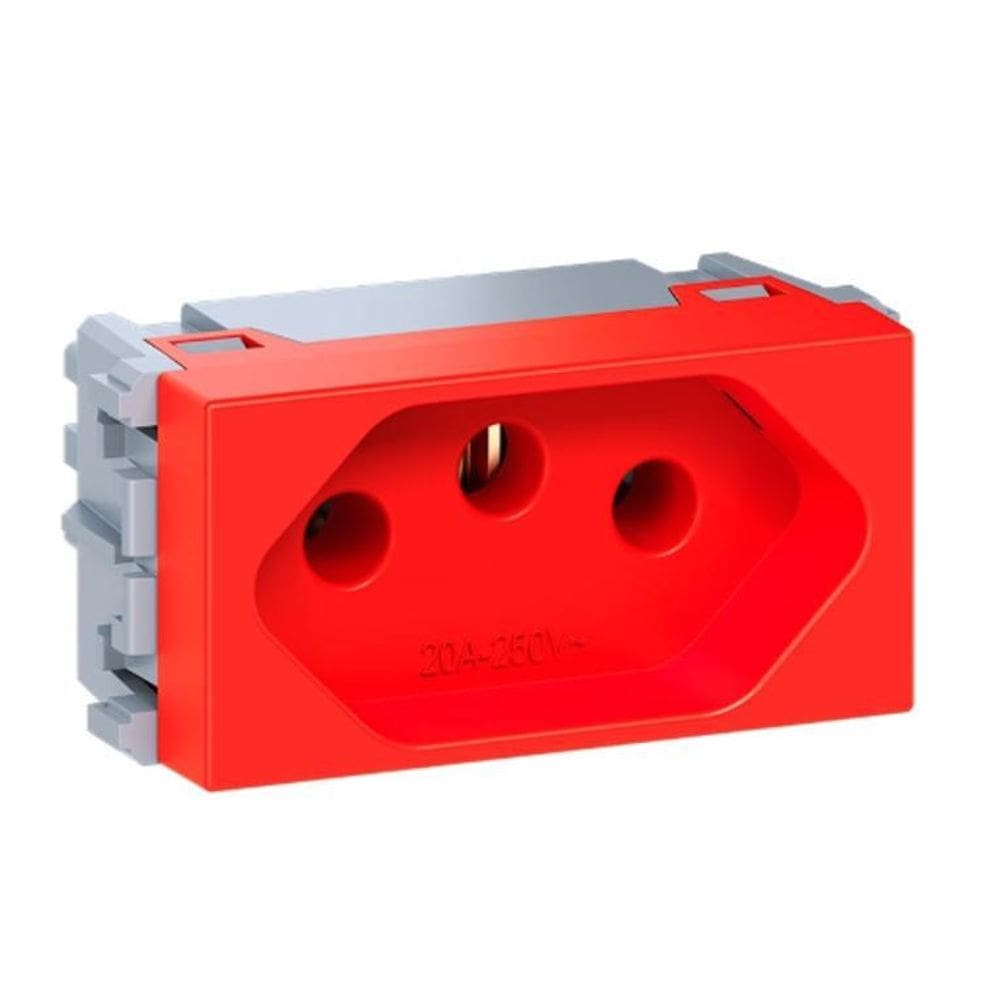 Módulo Tomada 2P + T 20A Vermelho Weg Esatta