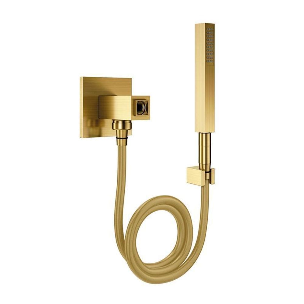 Ducha Manual Com Desviador Docol Square 604272 Ouro Escovado