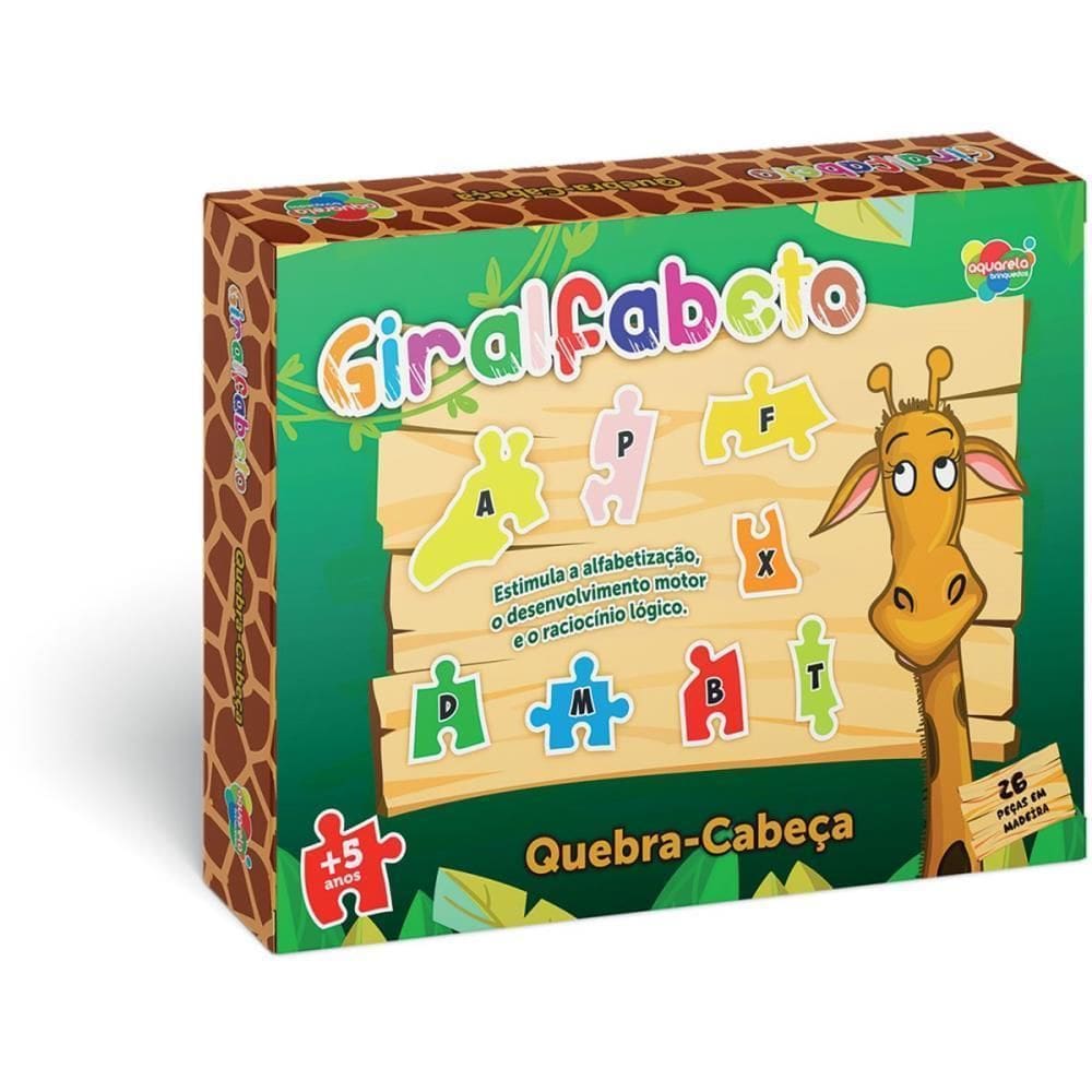 Quebra-Cabeca Madeira Giralfabeto 26Pcs