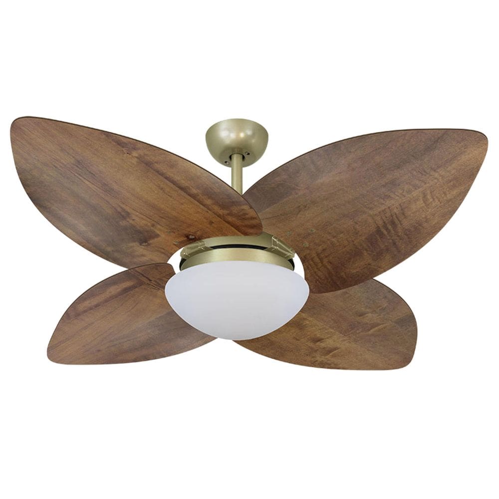 Ventilador De Teto Volare Gold Vidro Dunamis Imbuia 220V