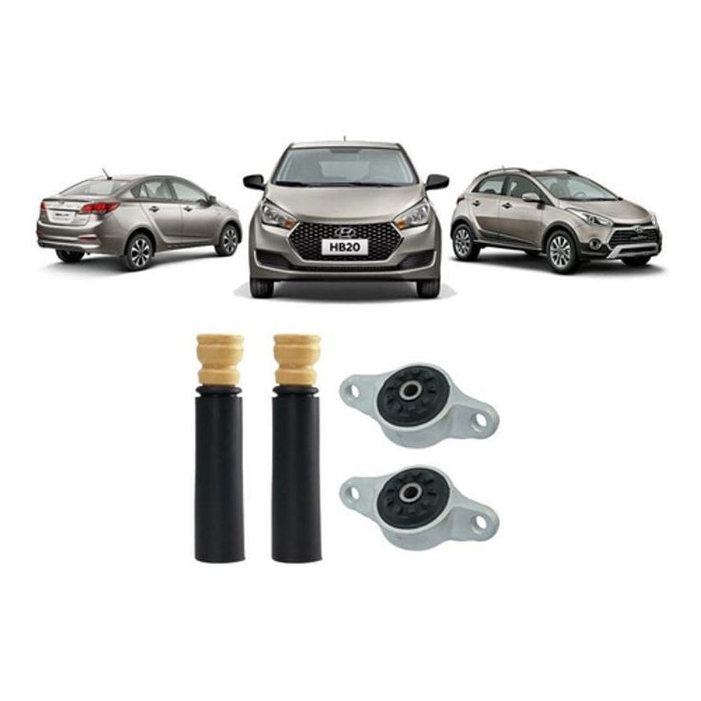 2 Kit Coxim Batente Coifa Traseiro Hb20 2015 2016 2017 2018