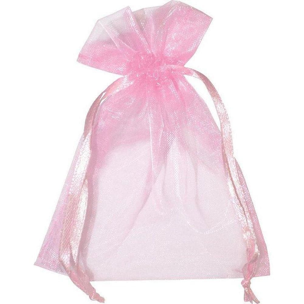 Saco De Organza Rosa 10X15Cm Pct Com 10