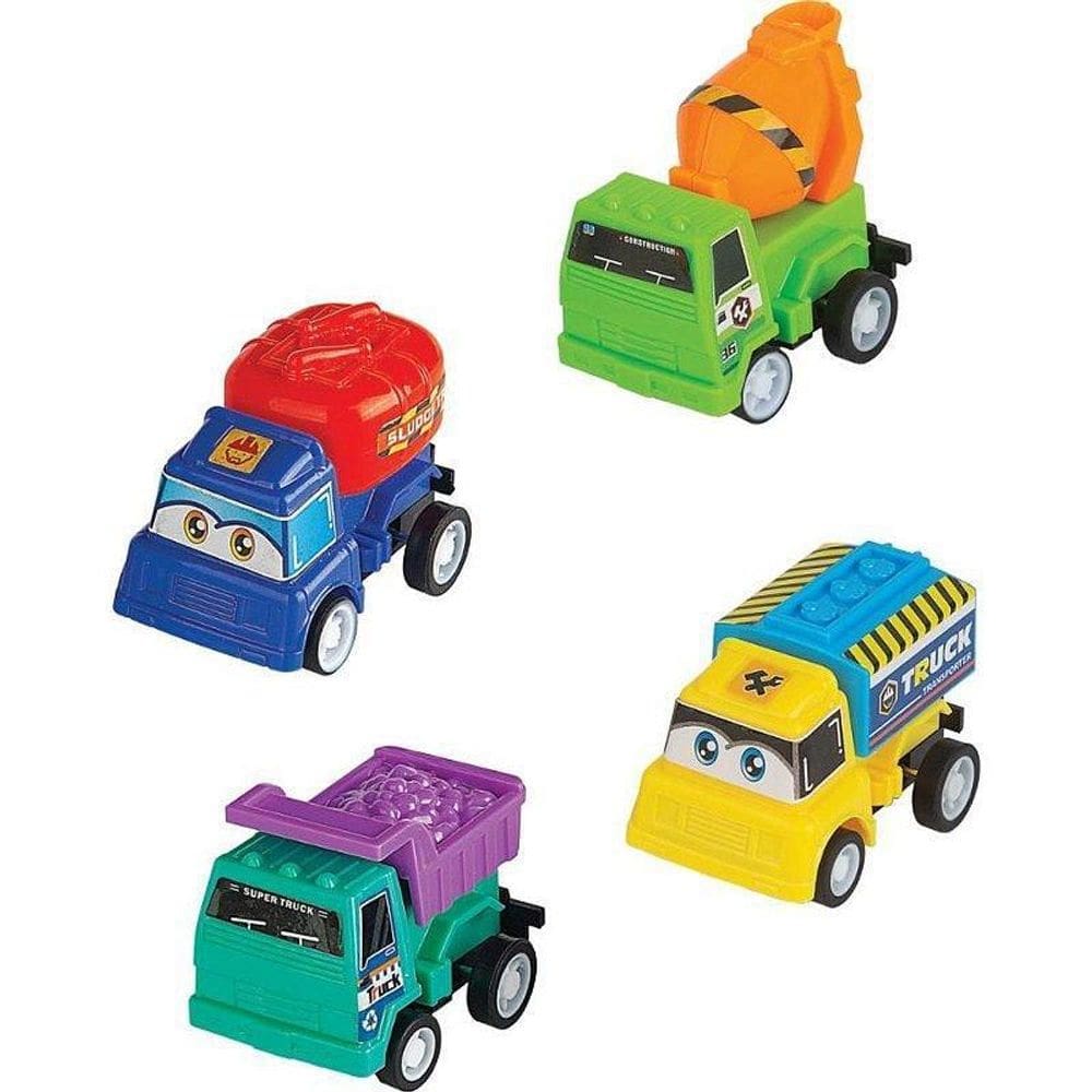 Carrinho A Fricção Mini Velozes Trucks Com 4Un