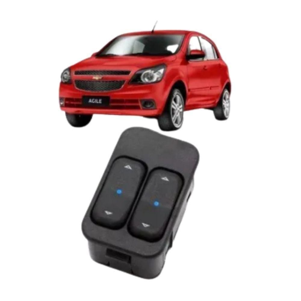 Interruptor Vidro Eletrico Duplo Gm Agile/Montana Led Azul