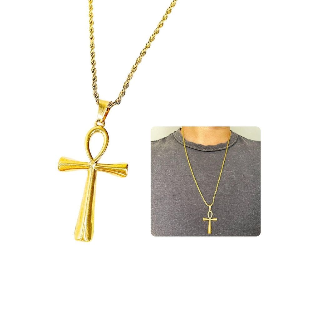 Cordão Corrente Masculino 70Cm Longo Elo Baiano 2Mm Pingente