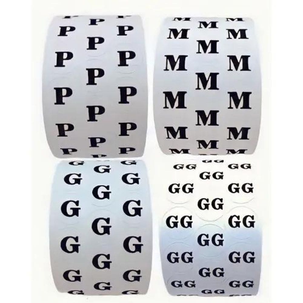 10X Kit De Etiquetas Adesivas P M G Gg Com 4000 Unidades Cor