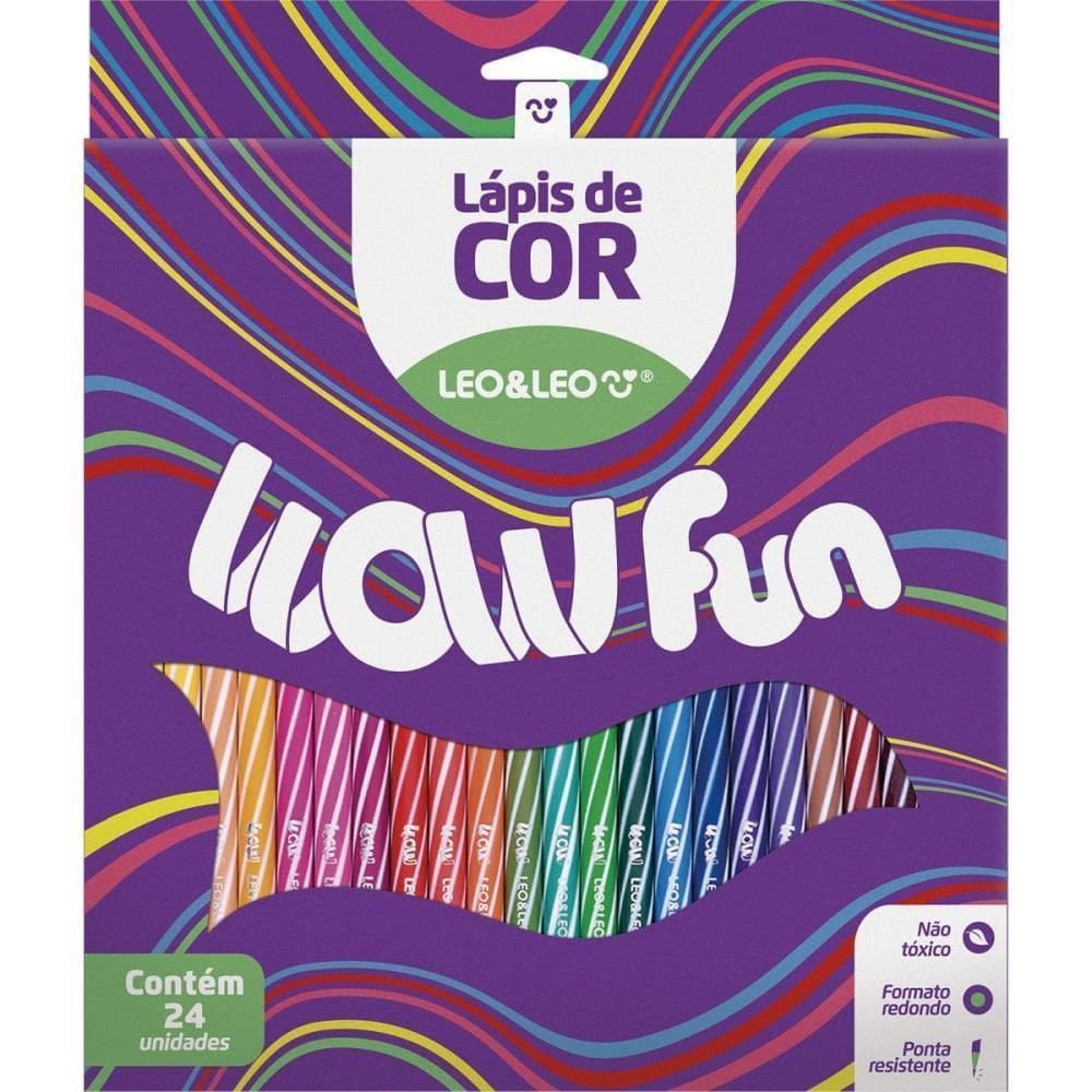 Lapis De Cor Redondo Wow Fun 24Cores