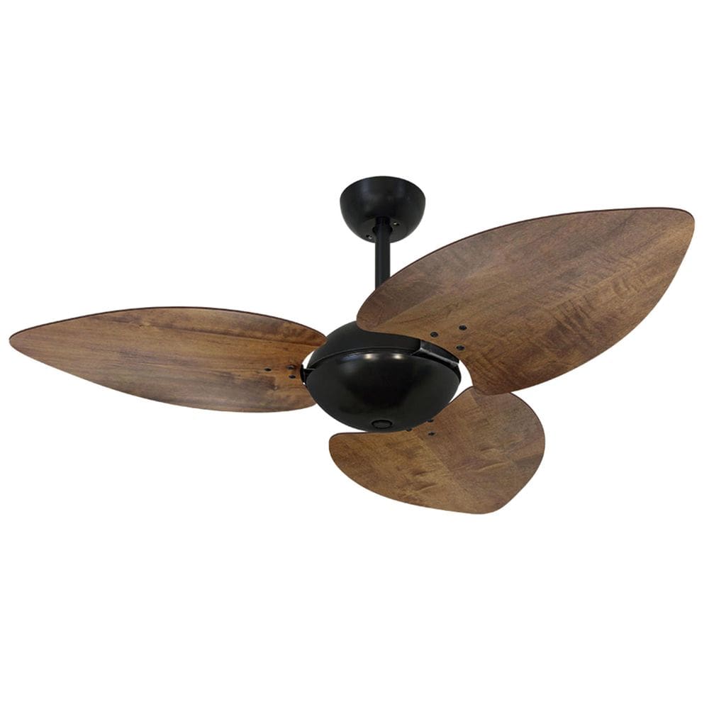 Ventilador De Teto Volare Preto Office Dunamis Imbuia 220V