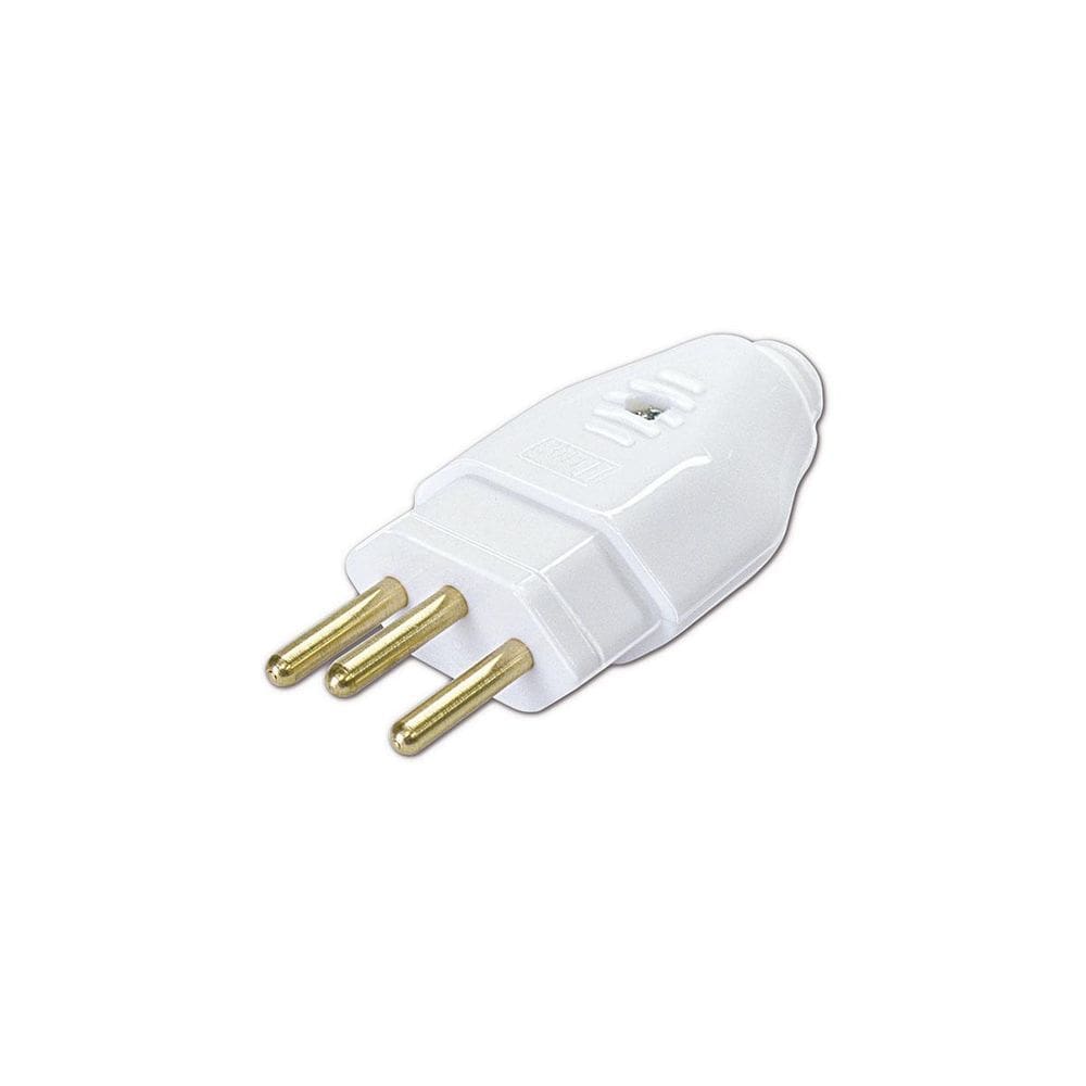 Plugue 180º 2P+T 20A - Blux Branco