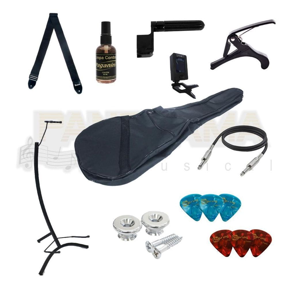 Kit Acessórios Para Violão Folk Elétrico Kit C/10 Itens