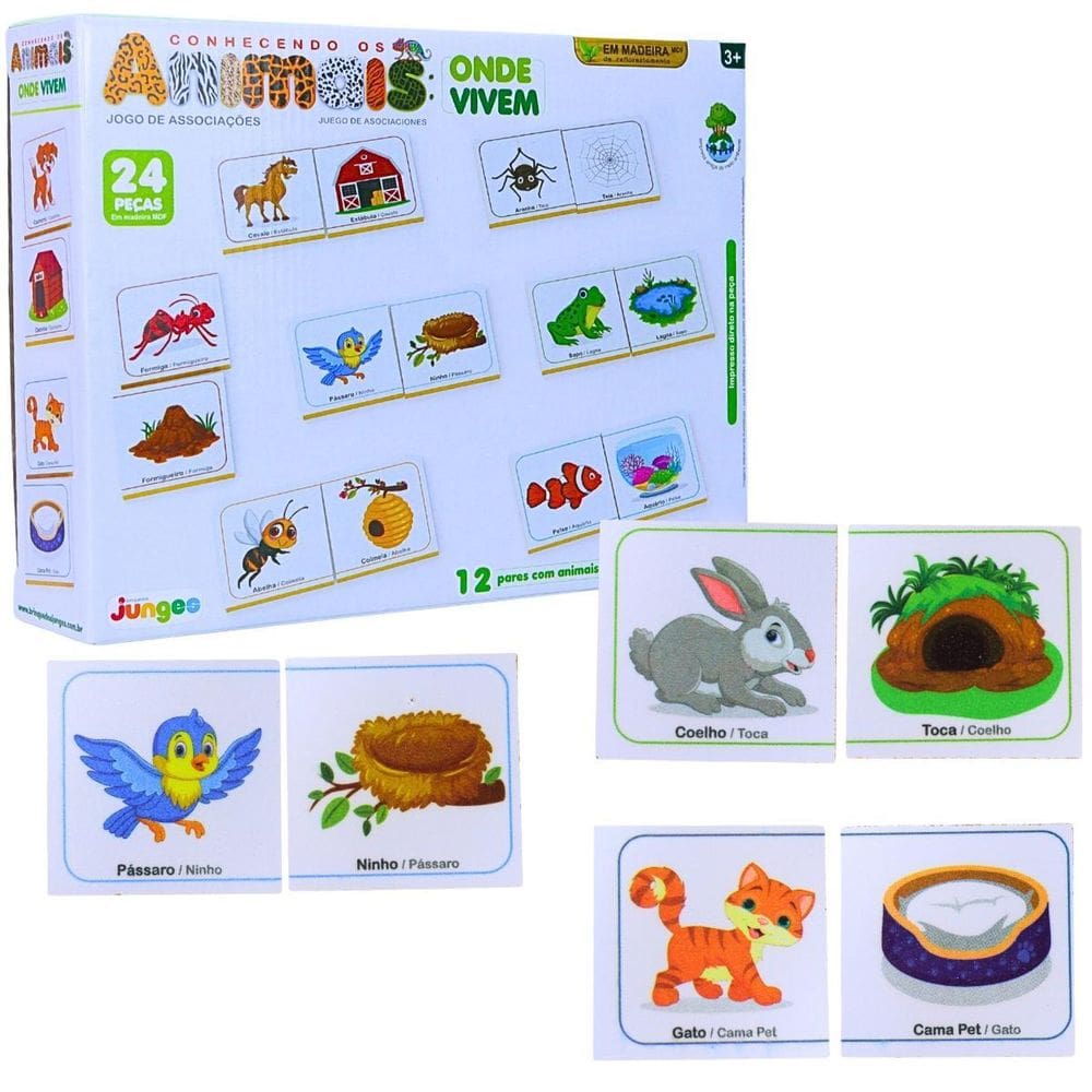 Jogo Conhecendo Os Animais Onde Vivem 24 Peças 384 - Junges