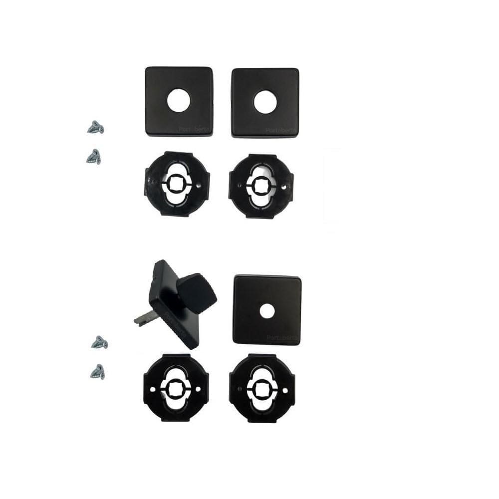 Kit Roseta Avulsa Fechadura Banheiro Wc Imab Preta Preto