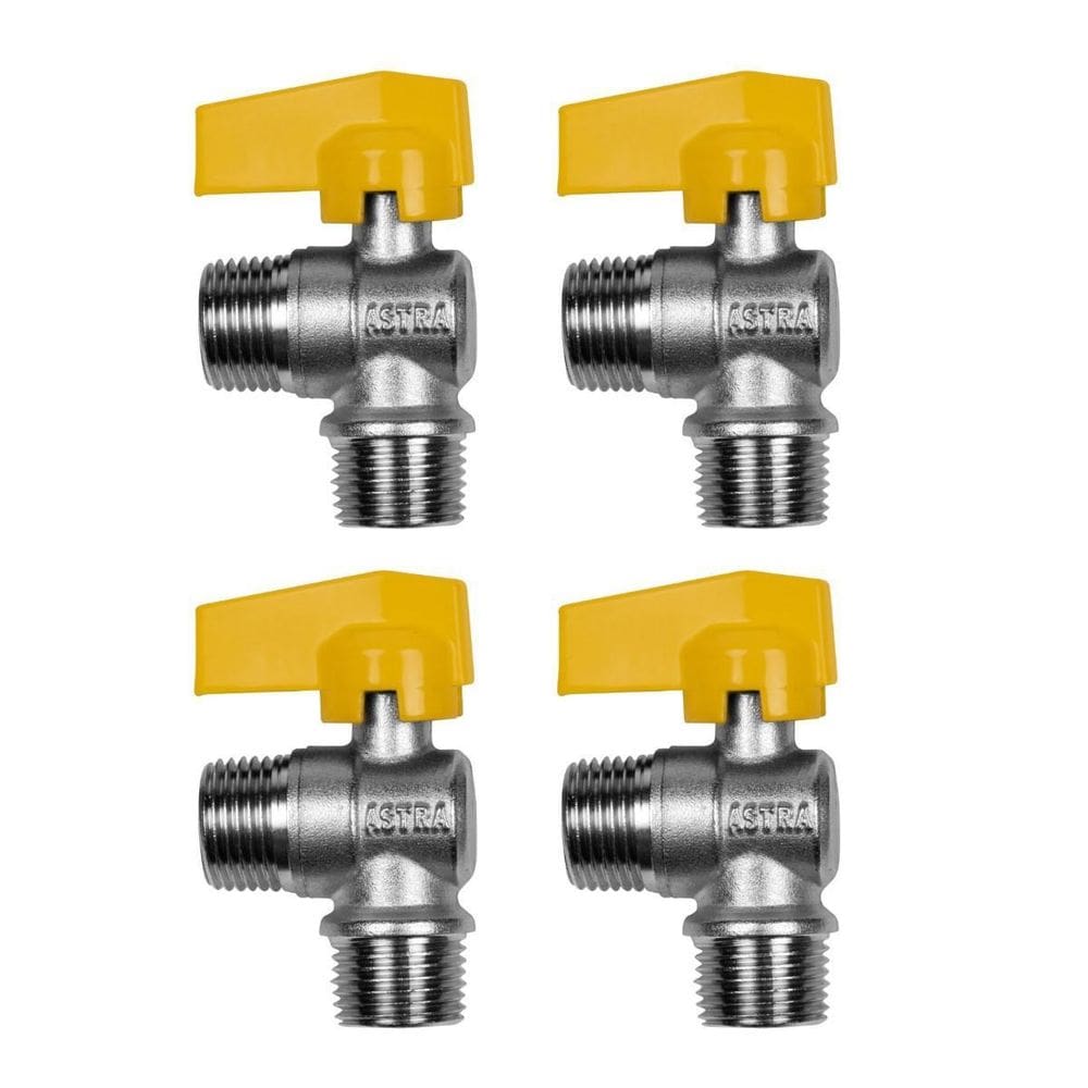 Kit 4 Registro Válvula Esférica 90 Rm X Rm 1/2`` Pex Gás