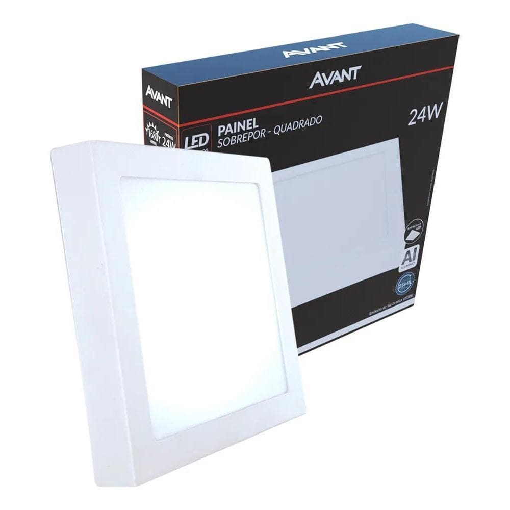 10X Painel Avant Plafon Led Sobrepor Branco Frio