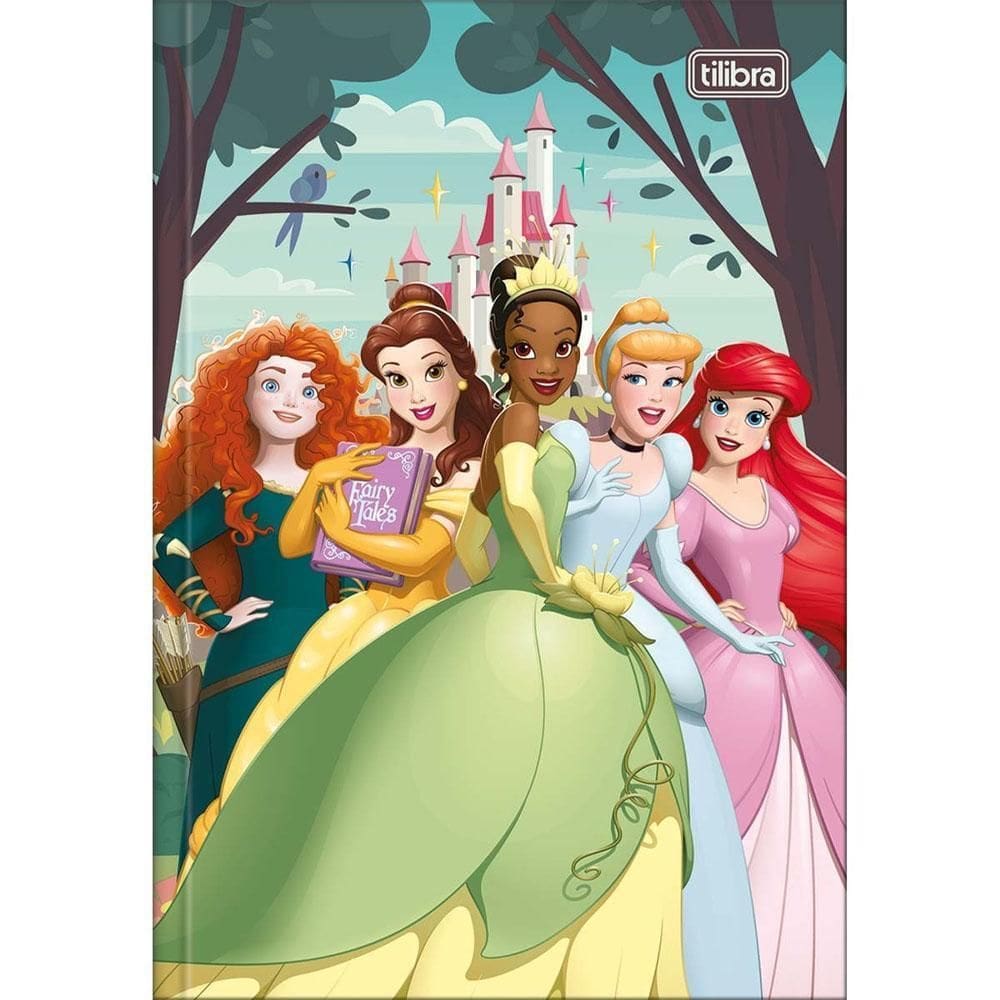 Caderno Brochura 1/4 80Fls Princesas Disney Floresta Tilibra