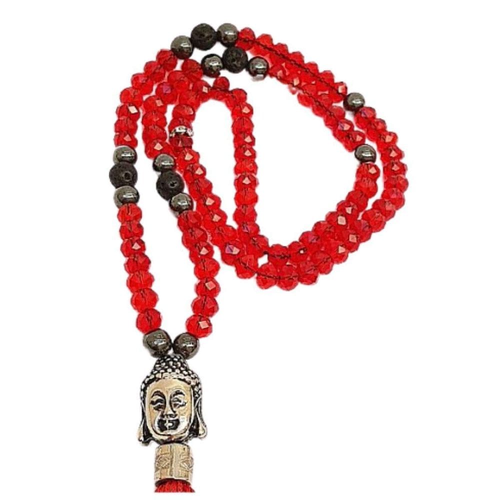Japamala Em Cristal Vermelho Pedras Lava Vulcânica Hematita
