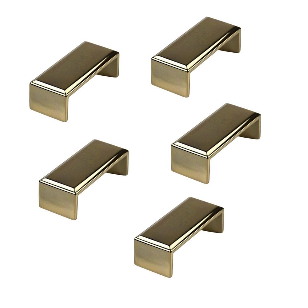 Kit 5 Puxador Creta Zen Gold Dourado Brilhante 64 Mm