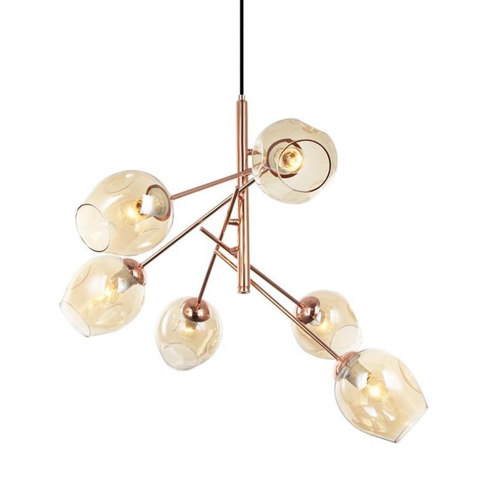 Lustre Pendente Quality Cutie 1331 E27 Fumê - 6 Lâmpadas
