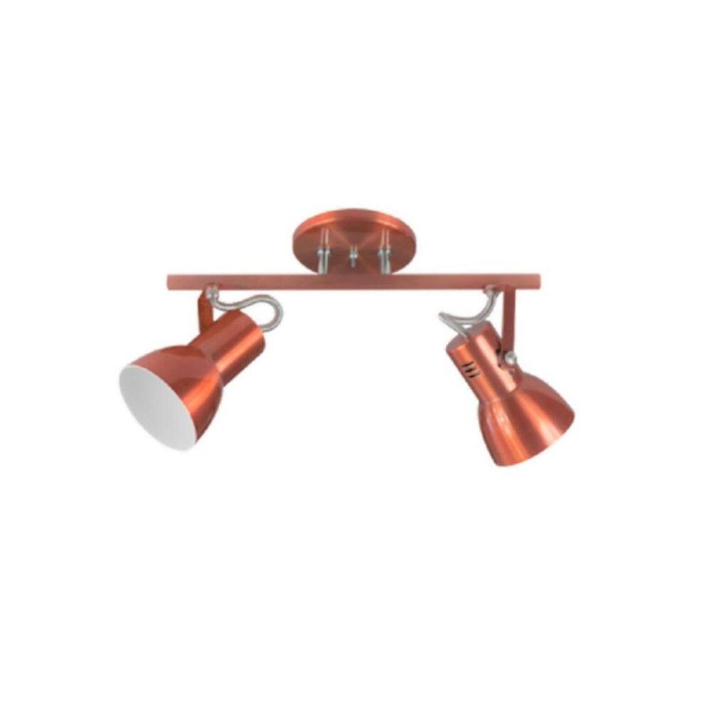 Trilho Spot Cone Duplo E27 Cobre 38Cm X 20Cm Bivolt
