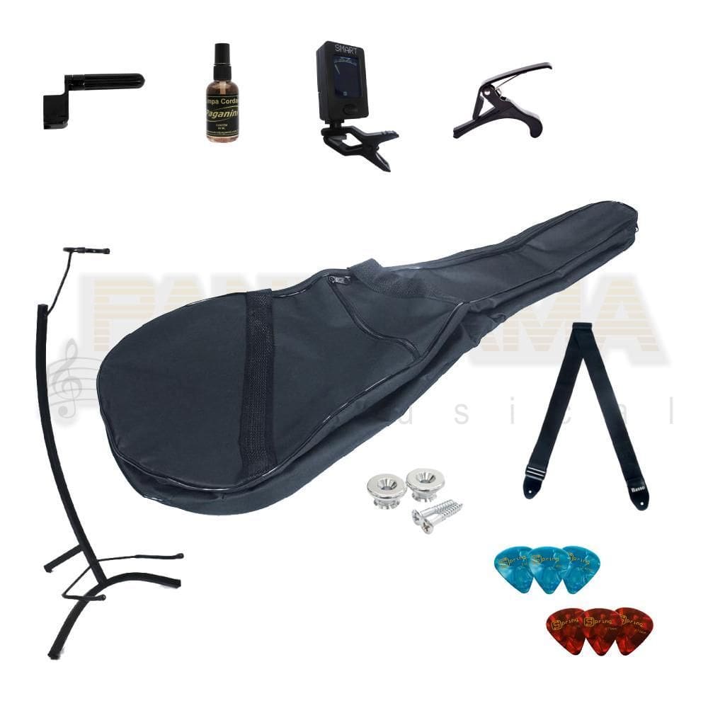 Kit Acessórios Para Violão Folk Acústico Kit C/9 Itens