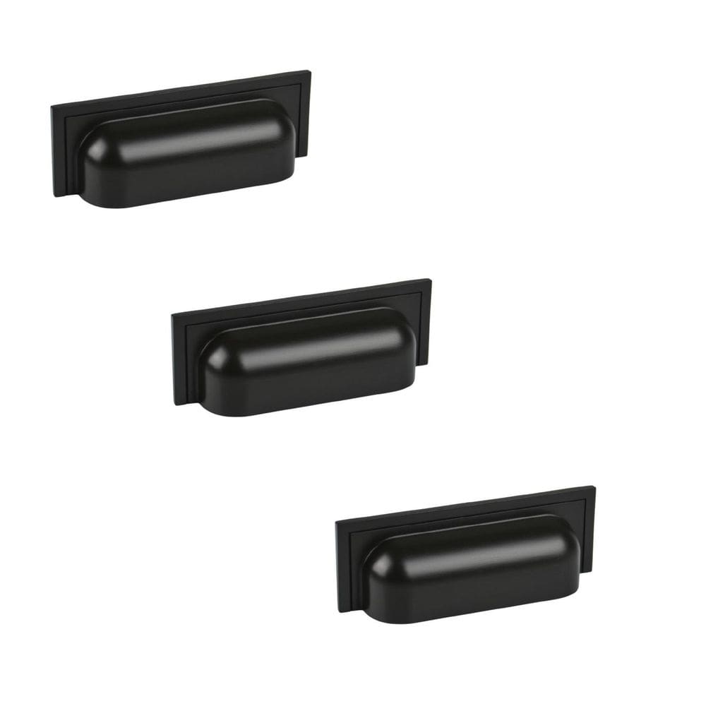 Kit 3 Puxador Plymouth Zen Preto Fosco Concha Zp5420.24