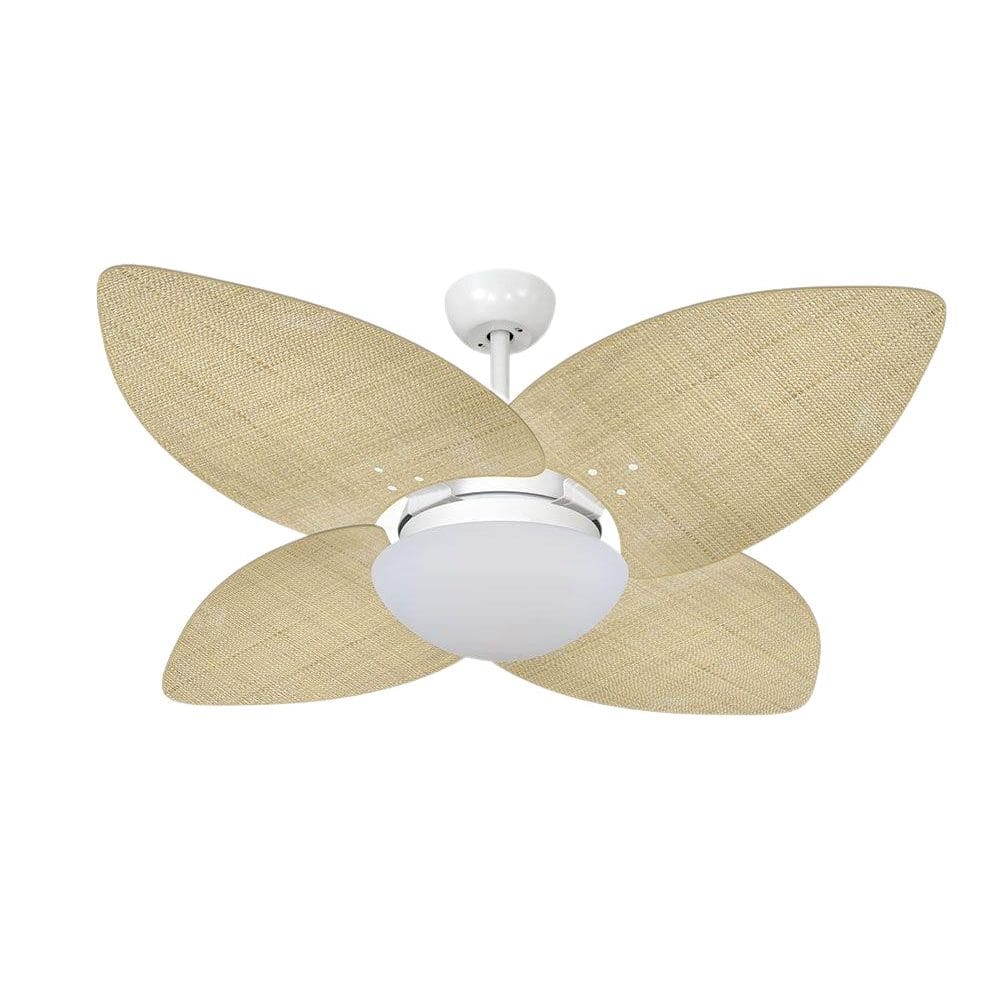 Ventilador Teto Branco Vidro Fechado 4 Pás Big Flower Palmae