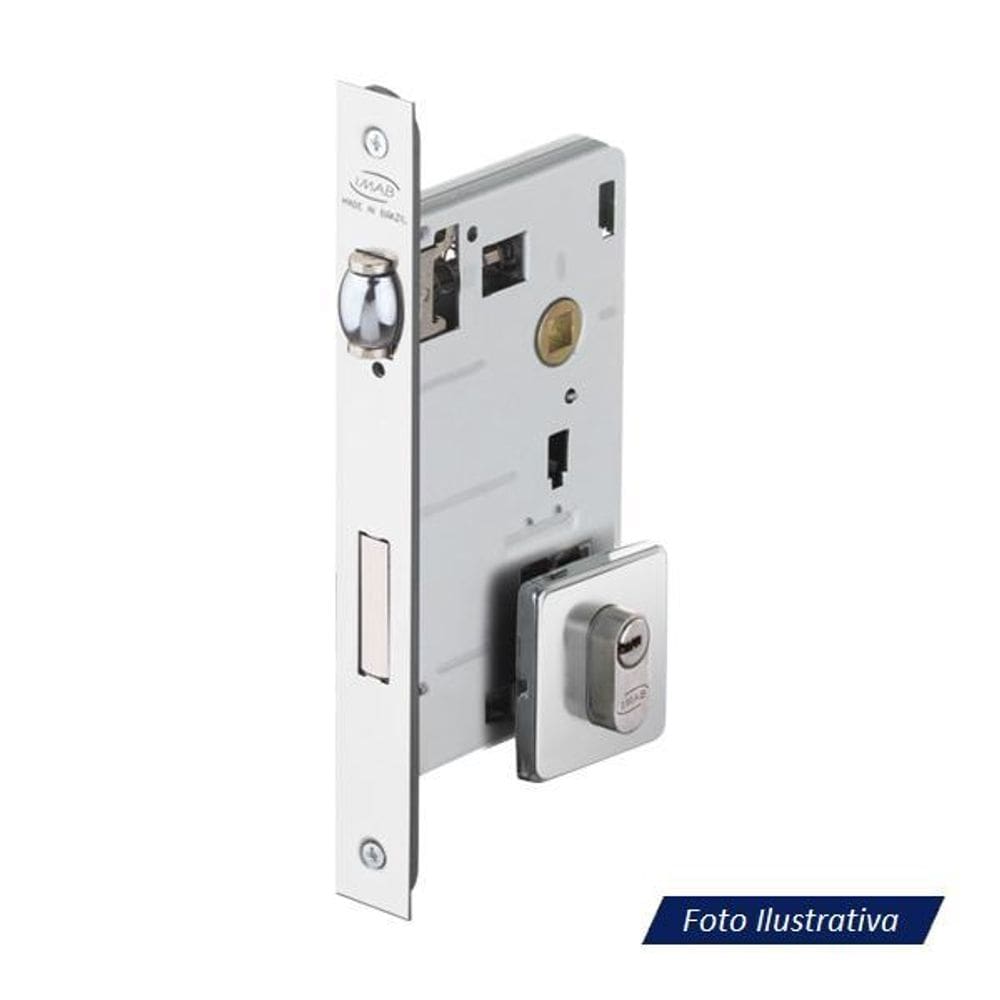 Fechadura Porta Pivotante Rolete Cromado Acetinado Imab 1710