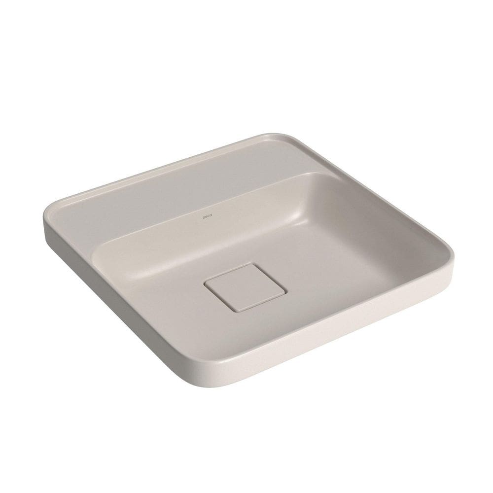 Cuba De Sobrepor Quadrada 40Cm Com Mesa Deca Slim Barbante