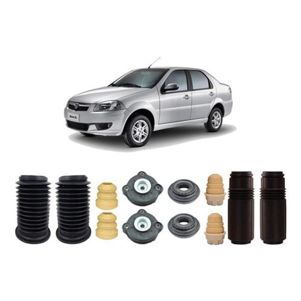 Kit Batente Suspensão Dianteira Traseira Siena 2012 13 14