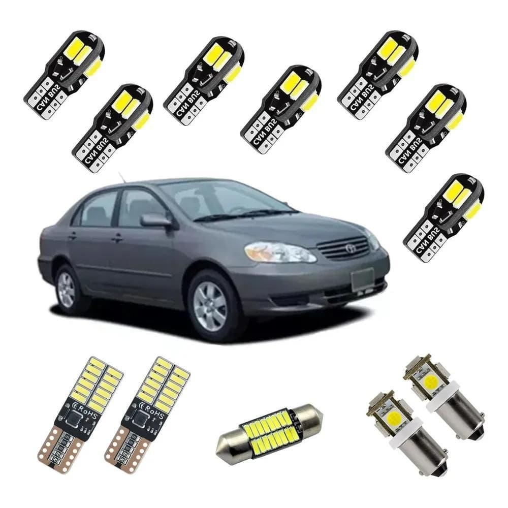 10X Kit Lampadas Led Premium Corolla 2005 06 2007 2