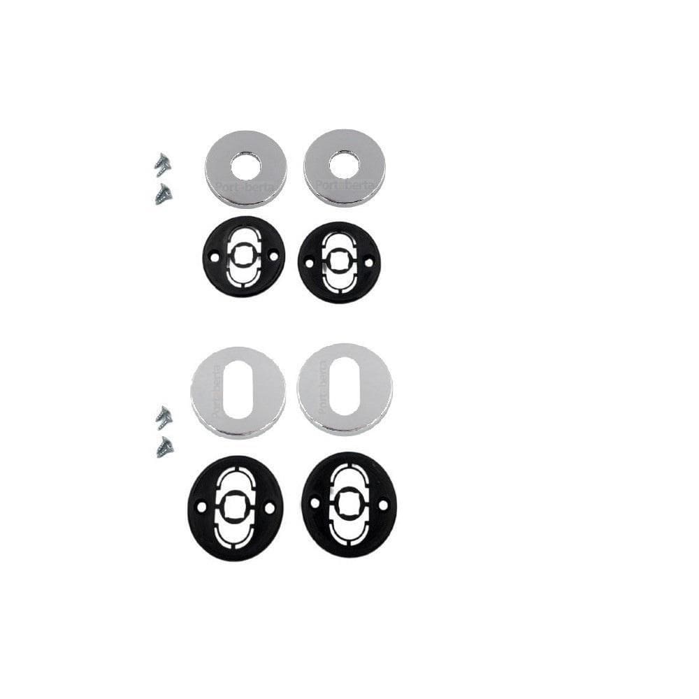Kit Roseta Avulsa Fechadura Externa Imab Cromada Redonda 066