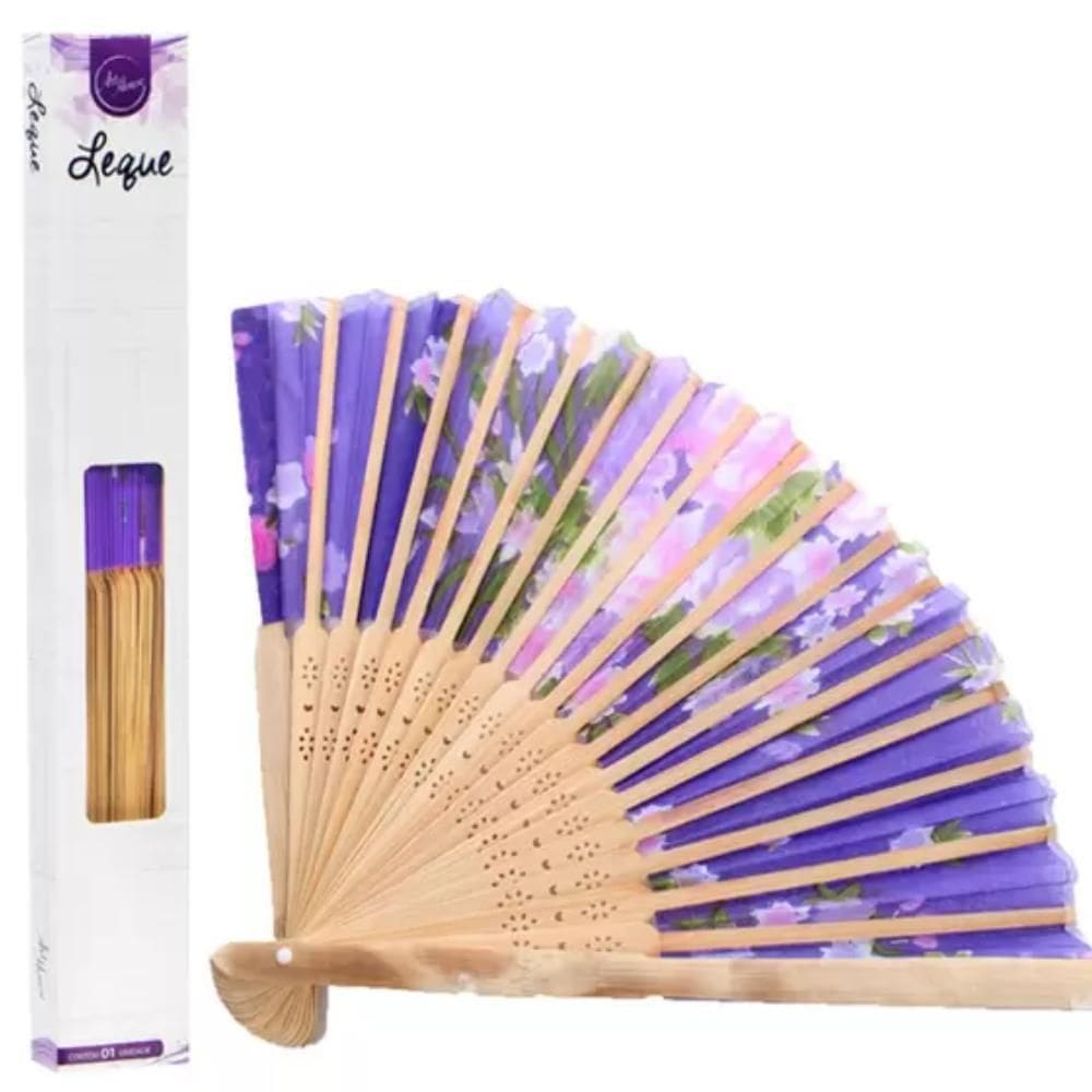 Leque Japonês Madeira Bambu Oriental Ornamental Ano