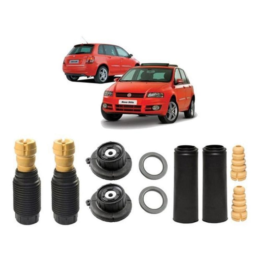 Kit Coxim Dianteiro + Batente Traseiro Stilo 2002 2003 2004