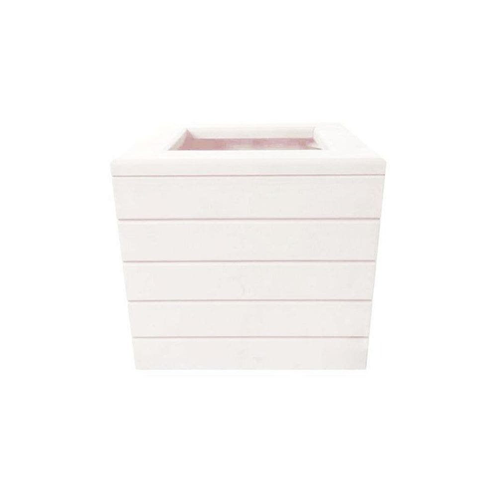 Vaso Madeira Rústico Com Borda Não É Segredo Branco 40X38